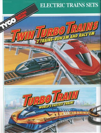 Tyco Catalog 1990 - Twin Turbo Trains and Turbo Train World's Fastest Train!